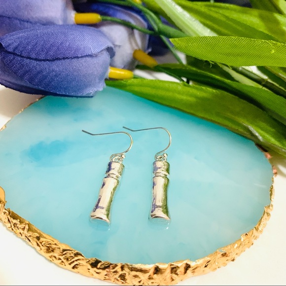 🌹Vintage True bamboos shape silver earring - Picture 4 of 10